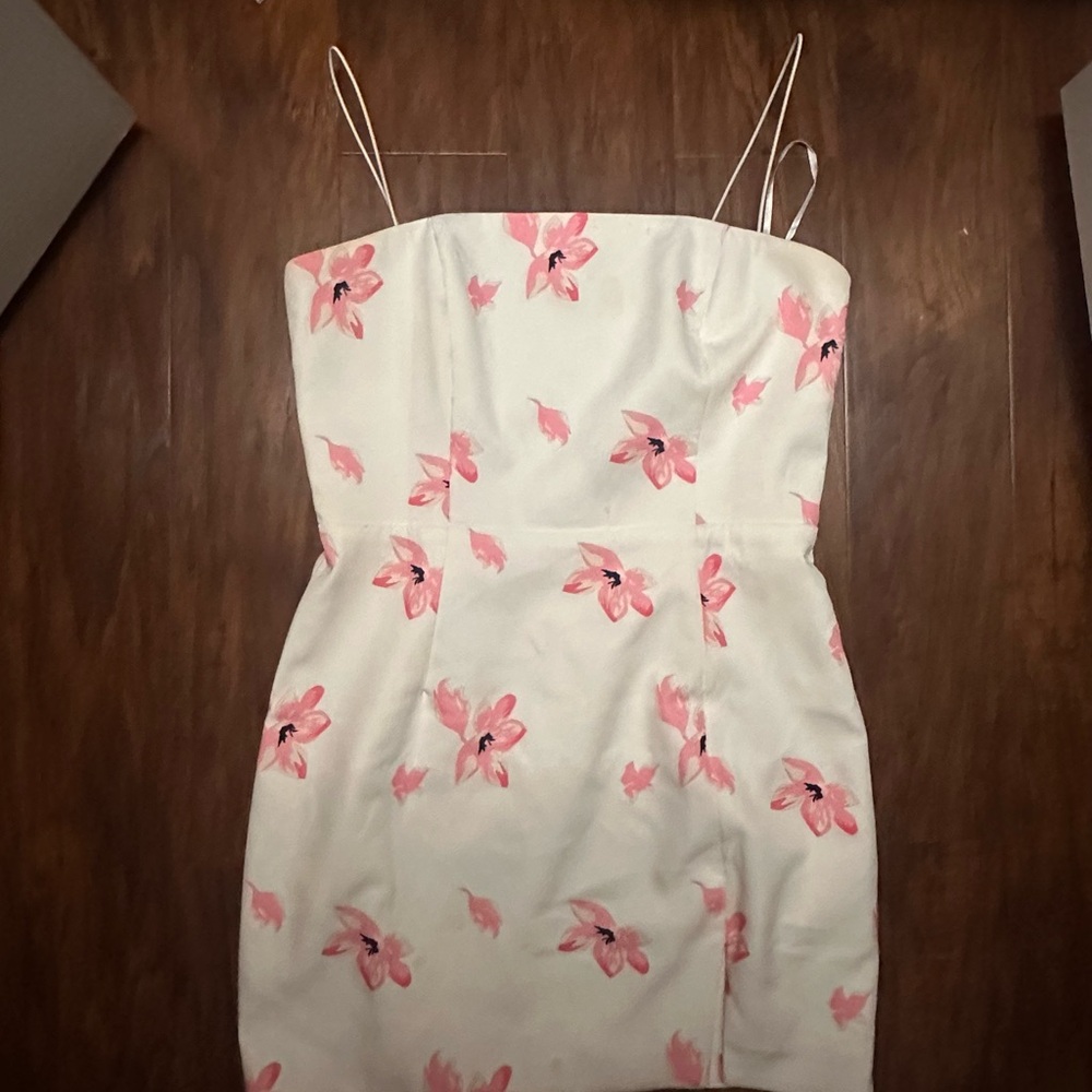 Othr White and Pink Spaghetti Strap Mini Sundress